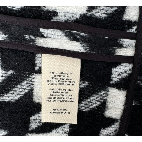 L' Agence Houndstooth print trench coat jacket black & white Sz. 8 New with tags - Picture 14 of 15